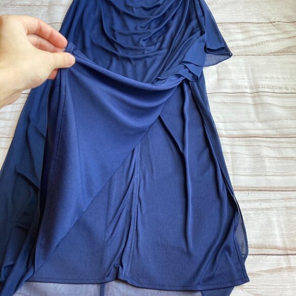 Alex Evenings Illusion Cap Sleeve Long Formal Gown Size 12 Petite - Picture 7 of 10